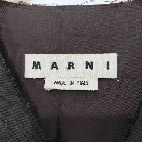 マルニ MARNI ウール トロピカル ノーカラーシャツ メンズ 44