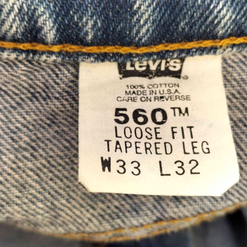 リーバイス Levis 90S USA製 560 ボタン裏650刻印 LOOSE FIT TAPERED LEG ルーズ フィット テーパード レッグ デニム パンツ メンズ W33