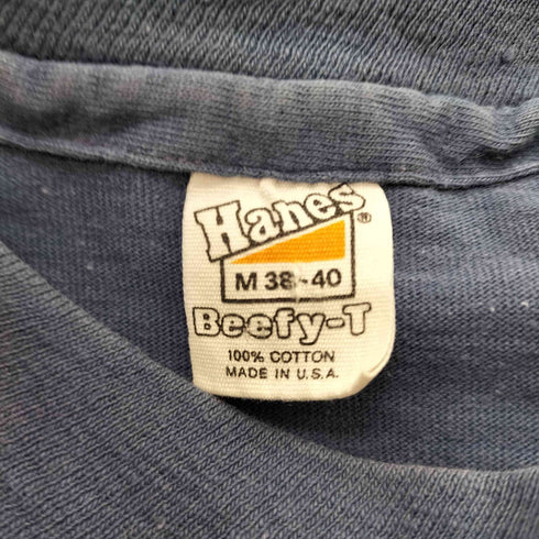 ヘインズ Hanes 70-80S BEEFY-T ボディ USA製 US ミュージシャン アーティスト プリント Tシャツ 袖 シングル コピーライト 1978 メンズ import:M