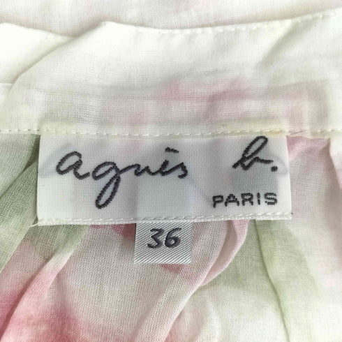 アニエスベー agnes b. ローズ柄 シアー シャツブラウス レディース 36
