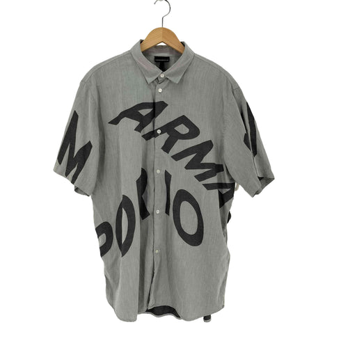 エンポリオアルマーニ EMPORIO ARMANI ロゴプリント オープンカラー半袖シャツ メンズ JPN:XXL
