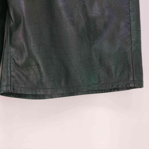 アベイシングエイプ A BATHING APE 26aw CROC PATTERN LEATHER KNEE LENGTH PANTS メンズ JPN:XL