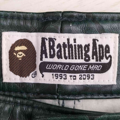 アベイシングエイプ A BATHING APE 26aw CROC PATTERN LEATHER KNEE LENGTH PANTS メンズ JPN:XL