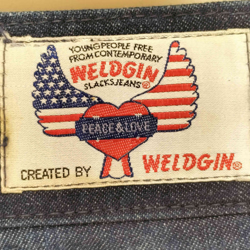WELDGIN レザー切替 インディゴ フレアデニム パンツ メンズ 32