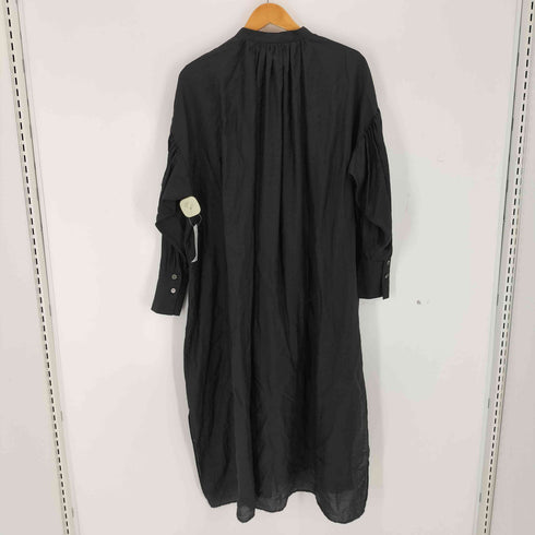 プルミエアロンディスモン 1er Arrondissement 23SS シアー シルク バンドカラー ロングシャツワンピース レディース JPN:36