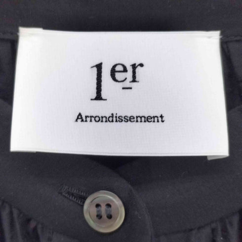 プルミエアロンディスモン 1er Arrondissement 23SS シアー シルク バンドカラー ロングシャツワンピース レディース JPN:36