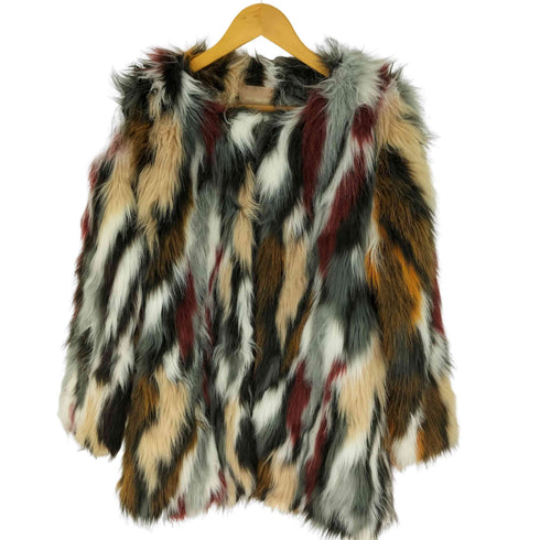 BY SWAN Paris マルチカラー フェイクファーコート レディース import:L