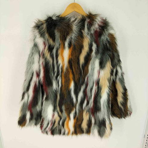 BY SWAN Paris マルチカラー フェイクファーコート レディース import:L