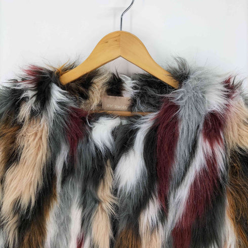 BY SWAN Paris マルチカラー フェイクファーコート レディース import:L