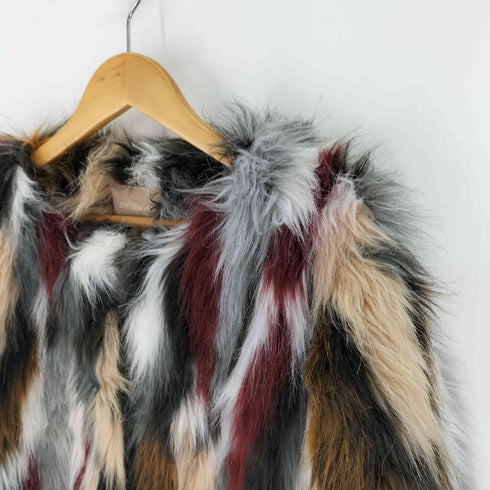 BY SWAN Paris マルチカラー フェイクファーコート レディース import:L