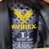 アヴィレックス AVIREX ピンストライプ 中綿 レザーパッチロゴ バーシティジャケット スタジャン メンズ import:L