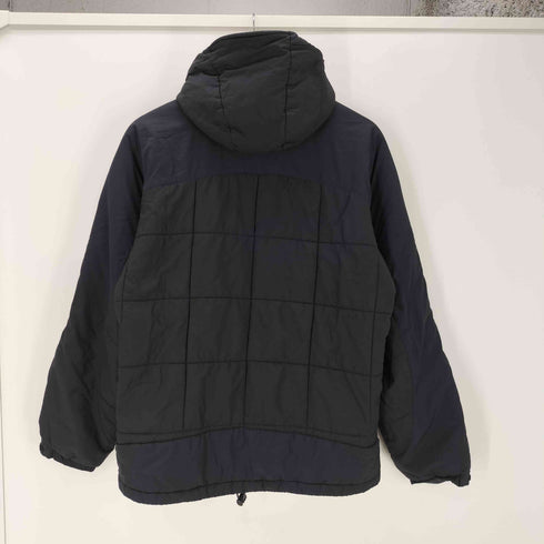 モンベル mont bell 90-00S OLD Flat Iron Parka 初期 旧ロゴ フラット アイアン パーカー 中綿 パデット ジャケット オール ブラック ダブルジップ 裾ドローコード メンズ JPN:L