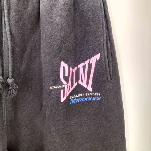 セントマイケル SAINT MICHAEL 25SS SWEAT PANTS RIBON SAINT スウェット パンツ ブラック メンズ S