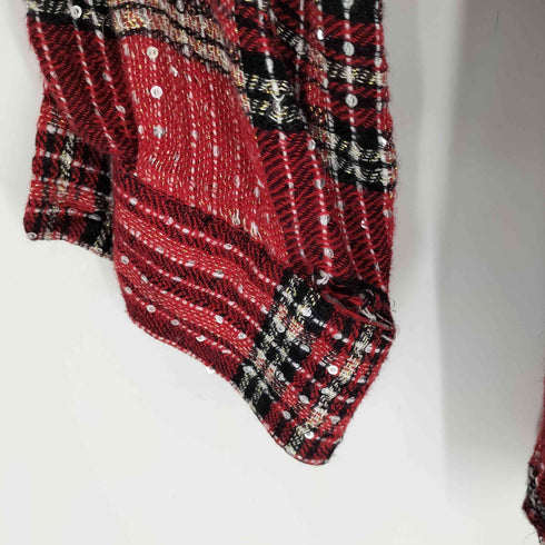 style & co スパンコール レーヨン チェック シャツ レディース import:XL