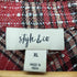 style & co スパンコール レーヨン チェック シャツ レディース import:XL