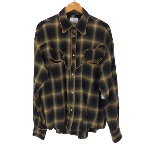 ALAYA アラヤ Ombre Check Oversized Western Shirt オンブレ ウエスタン シャツ メンズ