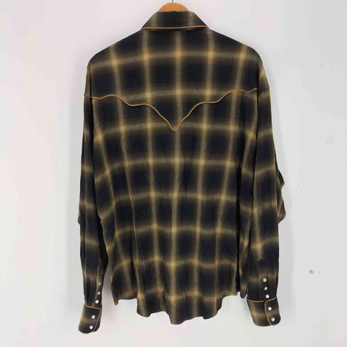 ALAYA アラヤ Ombre Check Oversized Western Shirt オンブレ ウエスタン シャツ メンズ