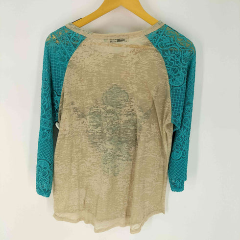 Southern Grace 袖レース ラメ グラフィックプリント ラグラン Y2K メンズ import:XL