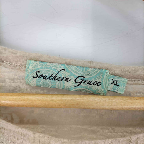 Southern Grace 袖レース ラメ グラフィックプリント ラグラン Y2K メンズ import:XL