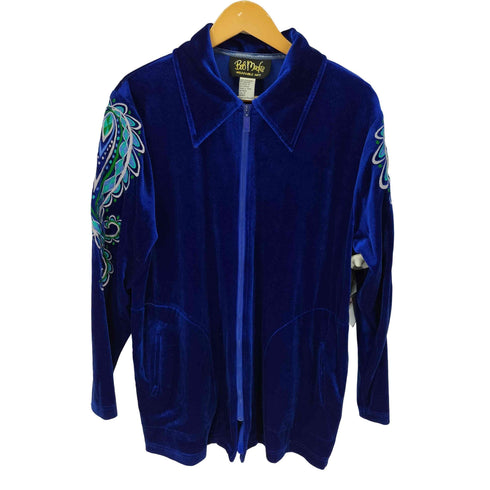 Bob mackie 刺繍 ベロア ジップジャケット メンズ import:M
