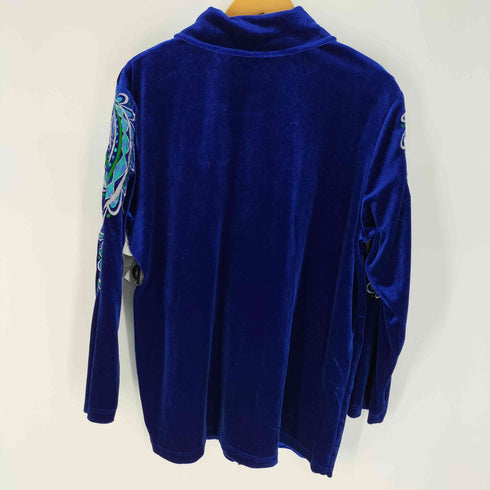 Bob mackie 刺繍 ベロア ジップジャケット メンズ import:M
