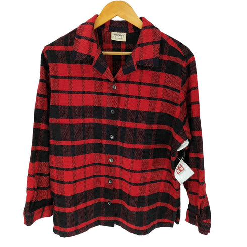 Monterey Petites by Koret チェック オープンカラーシャツ メンズ import:L