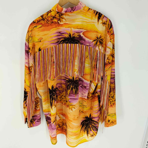 エムエスジーエム MSGM 南国 フリンジ オープンカラーシャツ メンズ FR:40