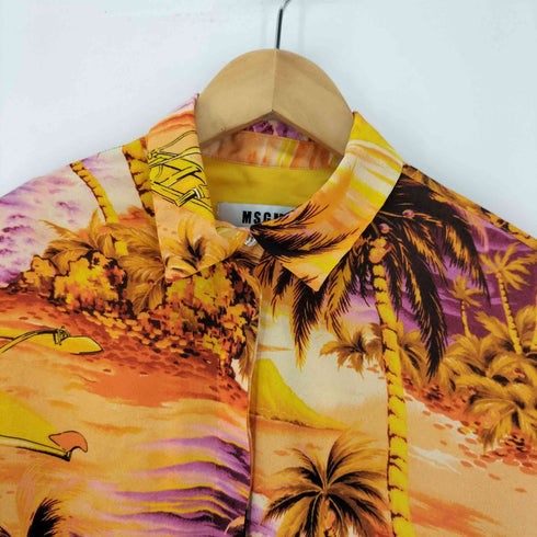 エムエスジーエム MSGM 南国 フリンジ オープンカラーシャツ メンズ FR:40