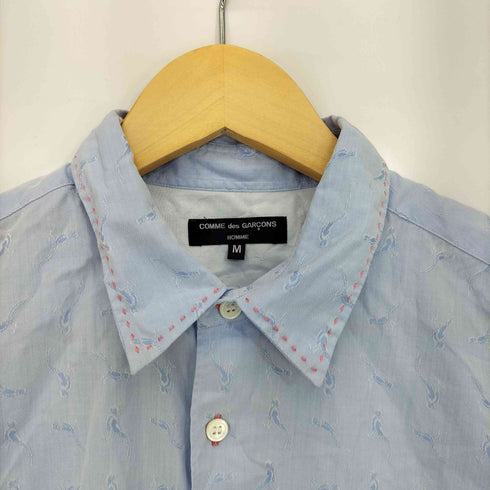 コムデギャルソンオム COMME des GARCONS HOMME 鳥ジャガード柄 ステッチ 半袖シャツ メンズ JPN:M