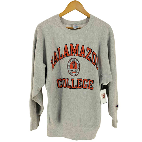 チャンピオン Champion 90S USA製 REVRESE WEAVE リバースウィーブ カレッジロゴ 3段プリント スウェット KALAMAZOO COLLEGE メンズ L