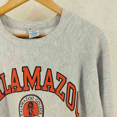 チャンピオン Champion 90S USA製 REVRESE WEAVE リバースウィーブ カレッジロゴ 3段プリント スウェット KALAMAZOO COLLEGE メンズ L