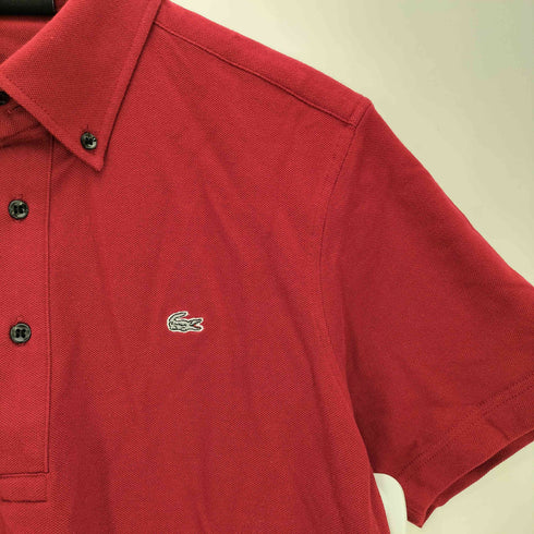 ラコステ LACOSTE 銀ワニロゴ刺繍 鹿の子 半袖 ポロシャツ メンズ JPN:4