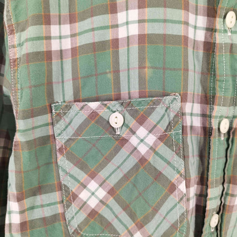 デニムアンドサプライラルフローレン DENIM&SUPPLY RALPH LAUREN インド製 ネコ目ボタン コットン チェック 長袖 レギュラーカラー シャツ メンズ M/M
