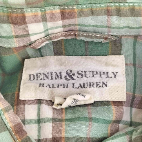 デニムアンドサプライラルフローレン DENIM&SUPPLY RALPH LAUREN インド製 ネコ目ボタン コットン チェック 長袖 レギュラーカラー シャツ メンズ M/M