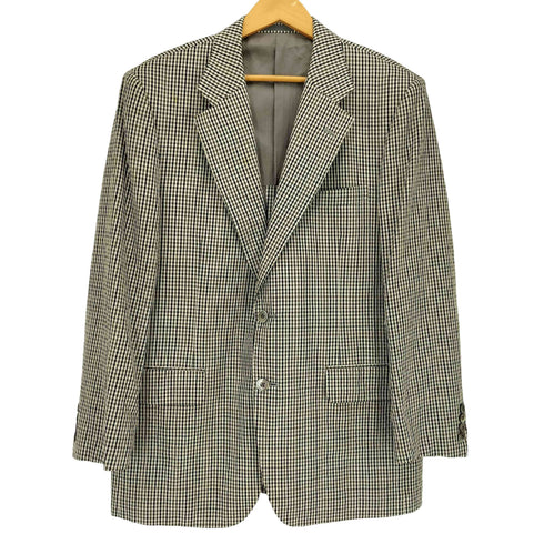 バーバリーズ BURBERRYS WWOL&SILK 背抜き シルク混 ウール 2B チェック テーラードジャケット メンズ 98-88-175 AB6