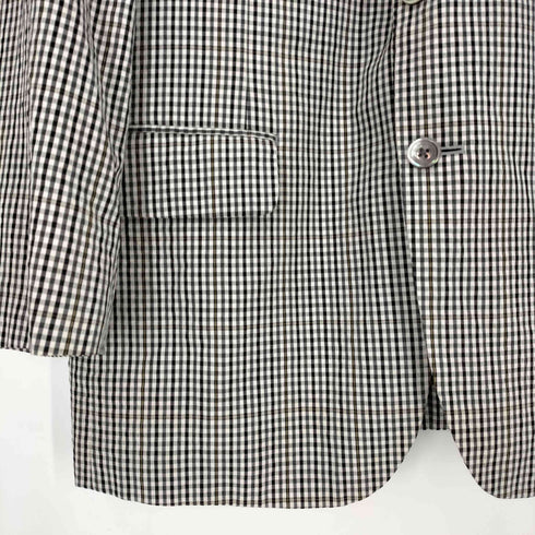 バーバリーズ BURBERRYS WWOL&SILK 背抜き シルク混 ウール 2B チェック テーラードジャケット メンズ 98-88-175 AB6