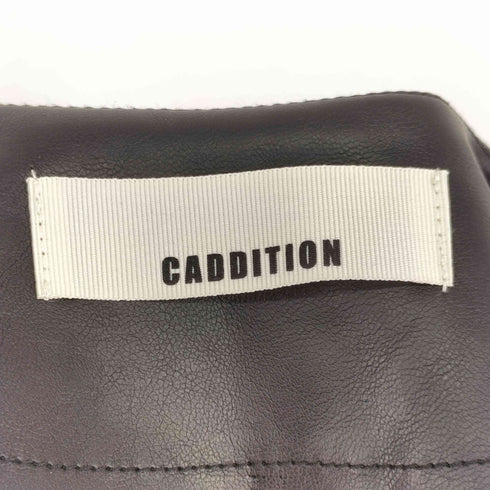 CADDITION フェイクレザー ノーカラージャケット レディース FREE