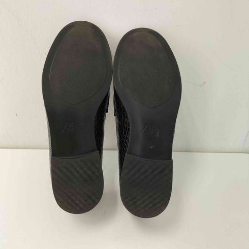 ザラ ZARA マキシチェーン クロコ ローファー レディース JPN:36