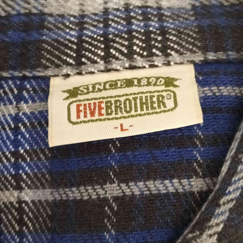 ファイブブラザー FIVE BROTHER 90s チェック ヘビーネル 襟芯 シャツ メンズ L