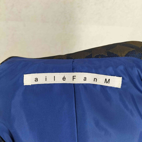 elegance aileFanM エレファン 総柄 ジャガード 2B テーラードジャケット レディース 38