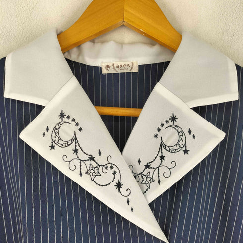 アクシーズファム axes femme 夜空刺繍襟ドッキングワンピース レディース JPN:M