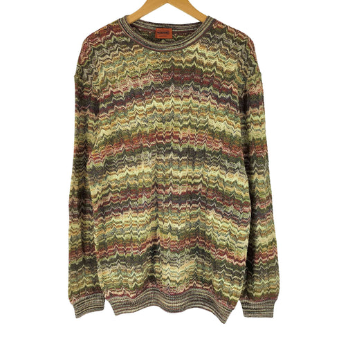 ミッソーニ MISSONI イタリア製 総柄 マルチカラー クルーネックスセーター メンズ JPN:1