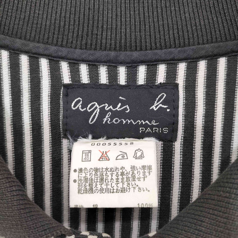 アニエスベーオム Agnes b.homme 90s フランス製 ストライプ L/S ポロシャツ 長袖 メンズ