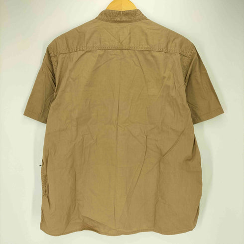 アルファインダストリーズ ALPHA INDUSTRIES 猫目ボタン ダブルフラップポケット バンドカラー S/S ミリタリーシャツ メンズ import:XL