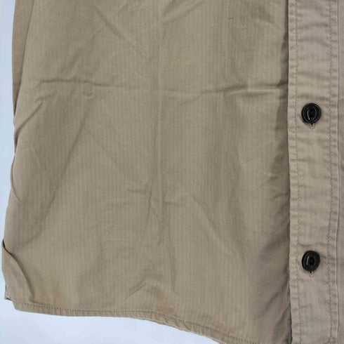 アルファインダストリーズ ALPHA INDUSTRIES 猫目ボタン ダブルフラップポケット バンドカラー S/S ミリタリーシャツ メンズ import:XL