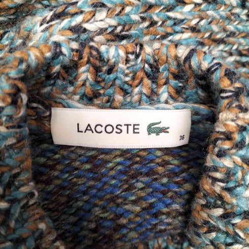 ラコステ LACOSTE ハイネックミックスカラークレイジーパターンセーター レディース JPN:36