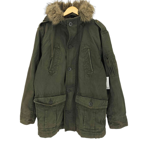 オールドネイビー OLD NAVY フェイクファーフード付き モッズコート メンズ import:L