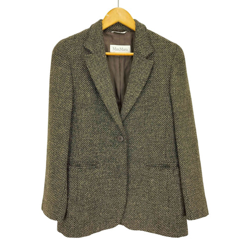 マックスマーラ MAX MARA イタリア製 ウール ツイード テーラード ジャケット レディース 40