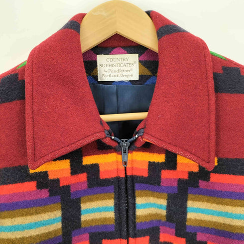 ペンドルトン PENDLETON 70-80S COUNTRY SOPHISTICATES ネイティブ柄 ウール コットン ブルゾンジャケット レディース import:M