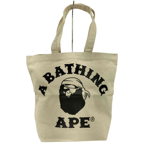 アベイシングエイプ A BATHING APE APE PIRATE COLLEGE TOTE BAG キャンバストート メンズ